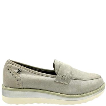 REFRESH WOMENS LOW WEDGE SLIP ON LOAFER - SILVER