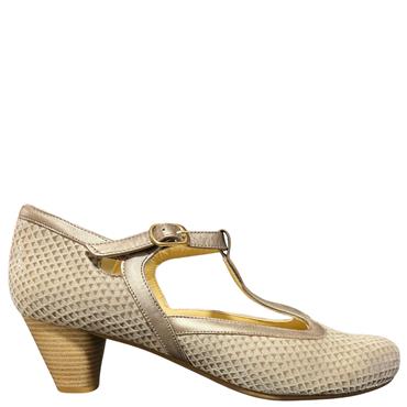 DR CUTILLAS XTRA WIDE TSTRAP SHOE - BEIGE