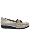 STILE DIVITA WOMENS WIDE FIT SLIPON SHOE - SILVER LEATHER
