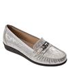 STILE DIVITA WOMENS WIDE FIT SLIPON SHOE - SILVER LEATHER