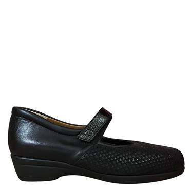 ALVIFLEX 2TONE VEL STRAP SHOE - BLACK