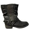 SKILLS STUD STRAP ANKLE BT - BLACK