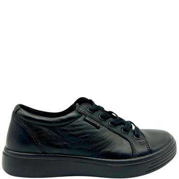 ECCO GIRLS COMFORT TIE SHOE - BLACK