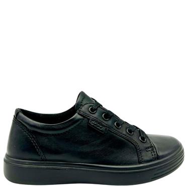 ECCO GIRLS SOFT TIE SHOE - BLACK