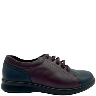 EASY B PHOEBE WIDE 2E TIE SHOE - NAVY PLUM