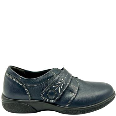 EASY B LDS HEALEY WIDE 2E VEL SHOE - NAVY