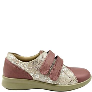 EASY B LDS EE FIT 2 STRAP VEL SHOE - ROSE SILVER