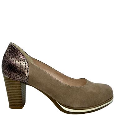 SOFTLINE 2TONE COURT SHOE - LIGHT TAUPE