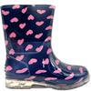 MEIVA GIRLS HEART WELLINGTON - NAVY PINK