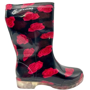 MEIVA WOMENS ROSE WELLINGTON - BLACK RED