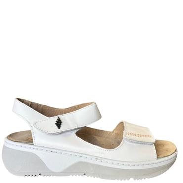 STILE DIVITA WOMENS WEDGE STRAP SANDAL - WHITE LEATHER