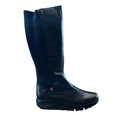 VALERIAS WOMENS ZIP HIGH LEG BOOT - BLACK