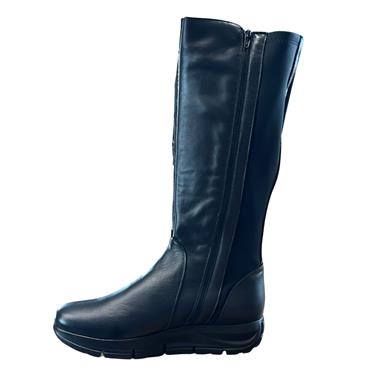 VALERIAS WOMENS ZIP HIGH LEG BOOT - BLACK