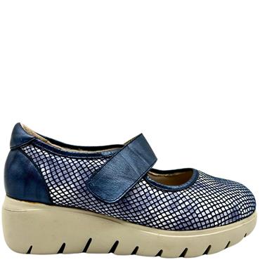 DR CUTILLAS WOMENS VELCRO STRAP SHOE - NAVY