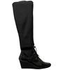 PILAR ABRIL TIE FRONT WEDGE BO - BLACK CROC