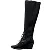PILAR ABRIL TIE FRONT WEDGE BO - BLACK CROC