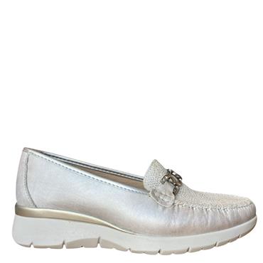 STILE DIVITA WOMENS MOCCASIN LOAFER - SILVER