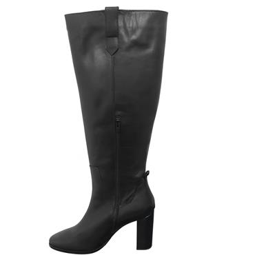 INUOVO WOMENS LEATHER HIGH LEG BOOT - BLACK LEATHER
