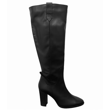 INUOVO WOMENS LEATHER HIGH LEG BOOT - BLACK LEATHER