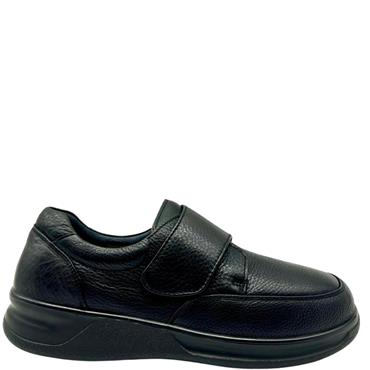 G COMFORT MENS WATERPROOF VELCRO SHOE - BLACK LEATHER