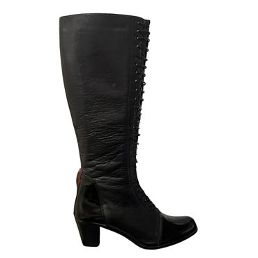 RIVA MULTI LACE FRONT HI LEG BT - BLACK