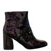 H FEET LARGE BUCKLE STRAP ZIP ANKLE BT - MIDNIGHT PATENT
