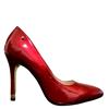 K APPLEBY WOMENS GOLD TRIM COURT SHOE - RED PATENT