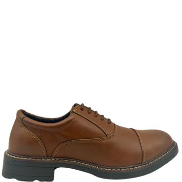 BYRON MENS DRESS TOE CAP LACE SHOE - TAN