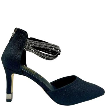 KATE APPLEBY WOMENS STRAP SANDAL - BLACK GLITTER