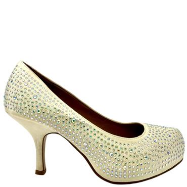 SALT PEPPER SPARKLE COURT - IVORY SATIN