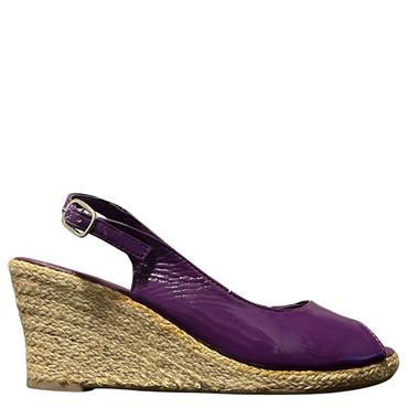TOPWAY PATENT WEDGE SANDAL - PURPLE PATENT