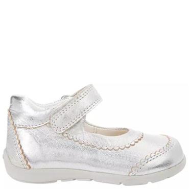 GEOX GIRLS VEL STRAP SHOE - SILVER