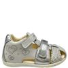 GEOX GIRLS 2 VEL STRAP CLOSED IN SANDAL - WHITE SILVER