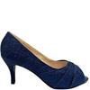 SORENTO WOMENS PEEP TOE COURT SHOE - NAVY