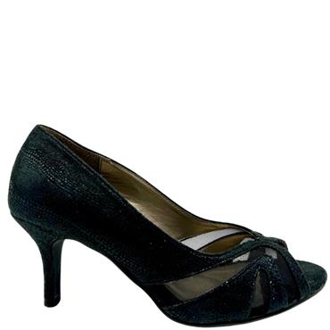 BARINO NET FRONT PEEPTOE - BLACK