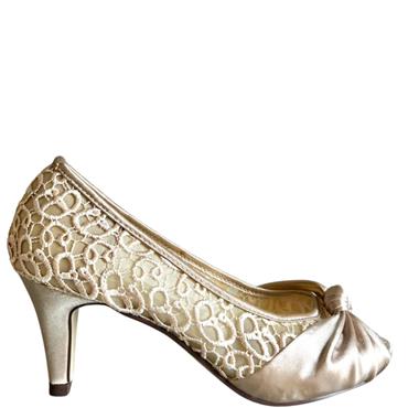 BARINO LACE KNOT PEEPTOE - BEIGE