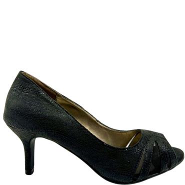 BARINO MED HEEL PEEPTOE - BLACK