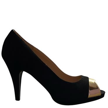 BARINO GLITTER PEEPTOE - BLACK
