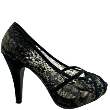 BARINO GLITTER PEEPTOE - BLACK