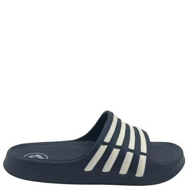 JHAYBER LDS FLAT MULE SANDAL - NAVY WHITE STRIPE