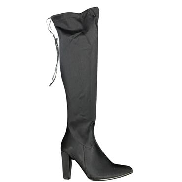 MILLIE LDS STRETCH ZIP HIGH LEG BOOT - BLACK