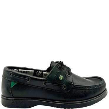 SUSST BLK SOLE DECK SHOE - BLACK