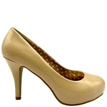 SUSST PLATFORM COURT SHOE - BEIGE PATENT