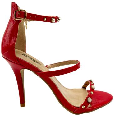 SUSST LDS HIGH HEEL IN PEARL STRAP SDL - RED