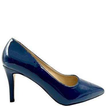 MILLIE LDS POINT TOE COURT SHOE - NAVY PATENT