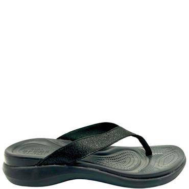 CROCS TOE POST MULE - BLACK