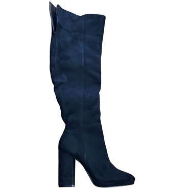 K APPLEBY ZIP KNEE HIGH BOOT - BLACK SUEDE