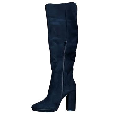 K APPLEBY ZIP KNEE HIGH BOOT - BLACK SUEDE