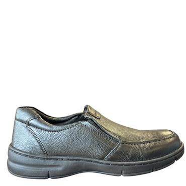 PM GENTS CORRIB SLIP ON SHOE - BLACK LEATHER