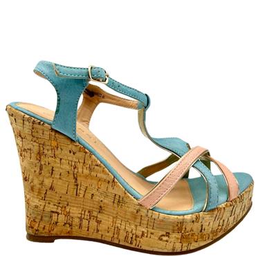 SUSST HI WEDGE STRAPPY SDL - PINK BLUE